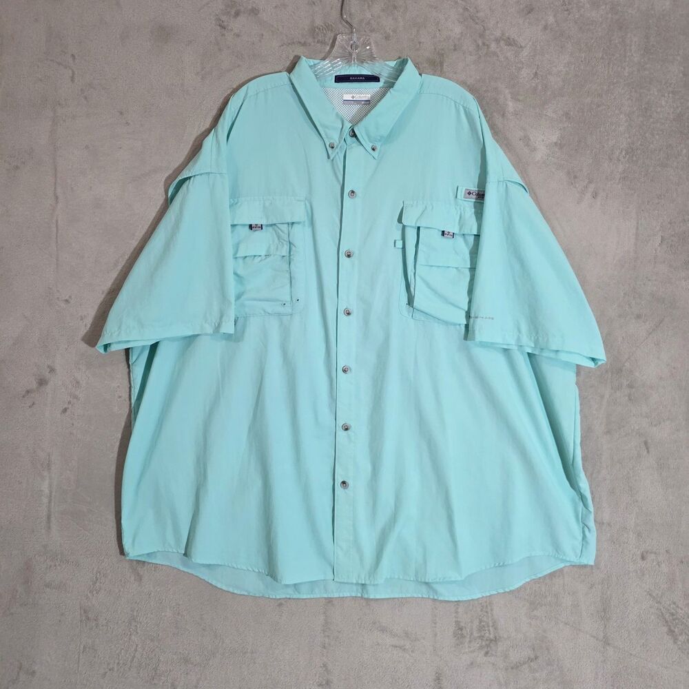 Columbia Bahama PFG Mens Collard Shirt Green sz 4X